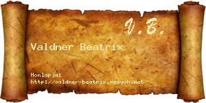 Valdner Beatrix névjegykártya